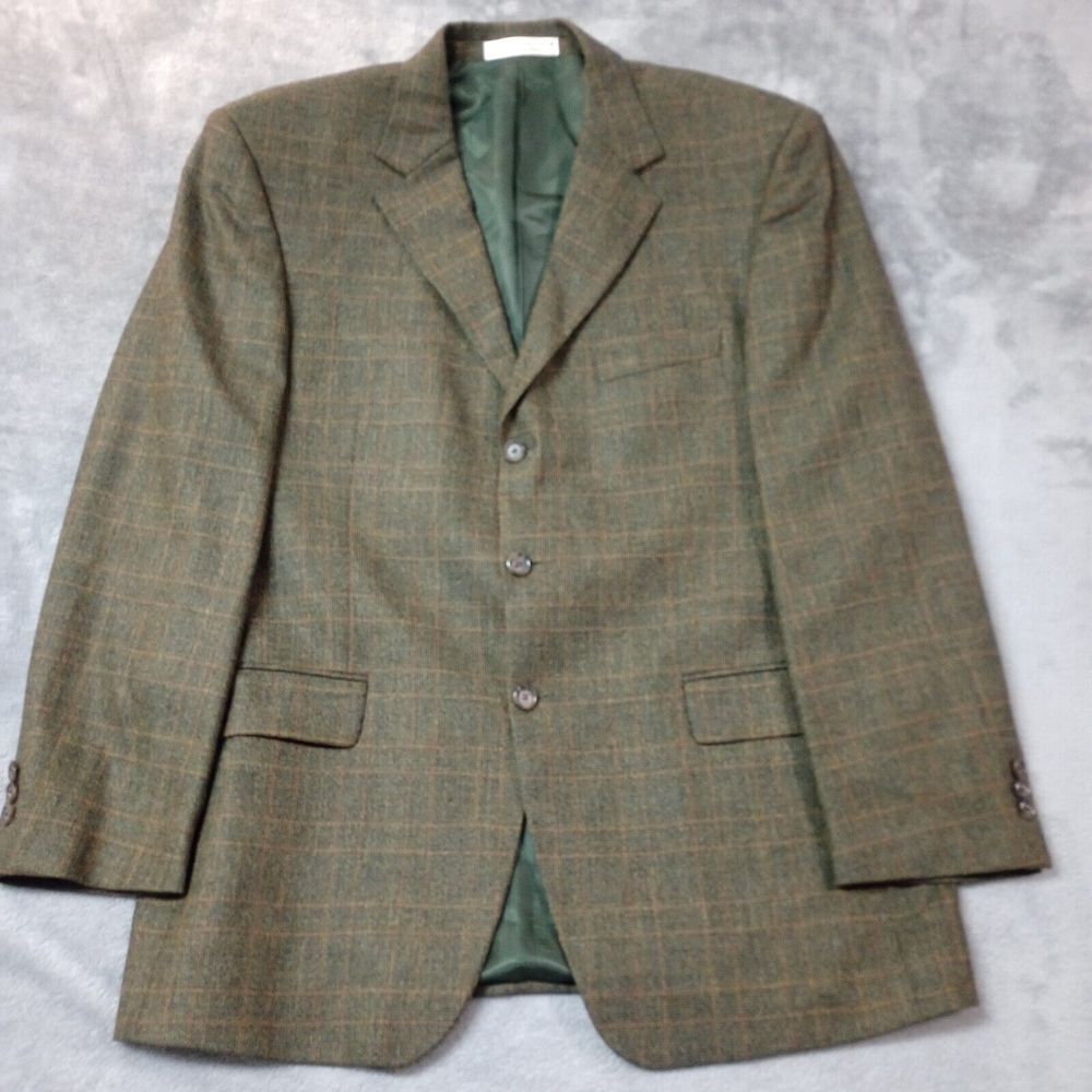 Ermenegildo‎ Zegna John W Nordstrom Blazer 46 Wool Cashmere Plaid Sport Coat